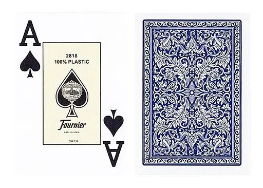 Карты игральные Fournier 2818 100% Plastic Jumbo Index (red blue) (PC_F2818PJI) - фото 7