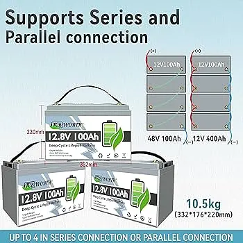 Літій-залізо-фосфатний акумулятор TCBWorth 12.8V 100Ah 1280Wh LiFePO4 - фото 3
