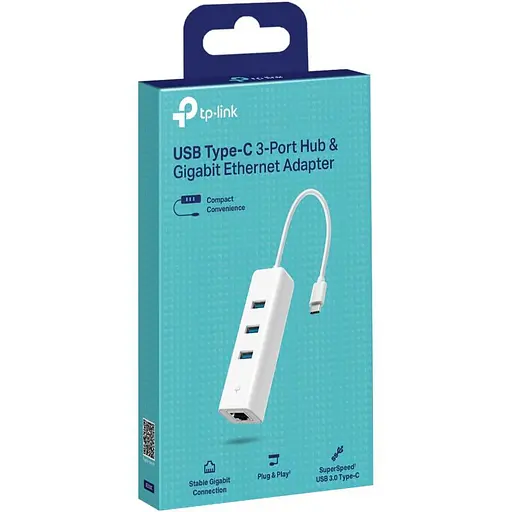 USB-Хаб TP-Link USB Type-C / Gigabit Etherne t та 3-портовий USB3.0 (UE330C) - фото 3