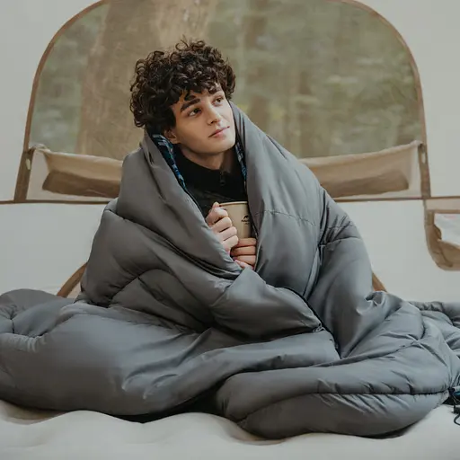 Спальный мешок с капюшоном Naturehike Clear Sky HL500 CNK2450WS042, серый - фото 6