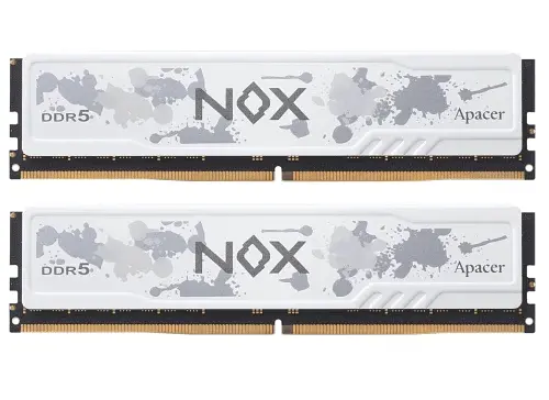 Пам'ять 16Gb x 2 (32Gb Kit) DDR5, 6000 MHz, Apacer NOX, White, 40-40-40-96, 1.35V, з радіатором (AH5U32G60C622MWAA-2)