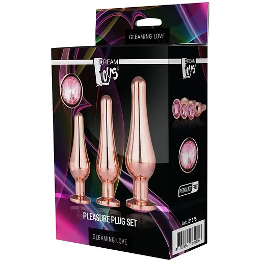 Набір анальних пробок конічної форми Dream Toys DT21875 Gleaming Love Pleasure Set Rose Gold - фото 3