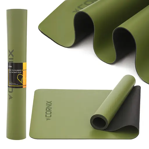 Килимок спортивний Cornix PU 183 x 68 x 0.4 см для йоги та фітнесу XR-0321 Green - фото 1