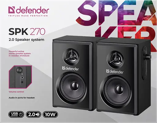 Акустика Defender 2.0 SPK-270 10Вт USB Black (65270) - фото 8