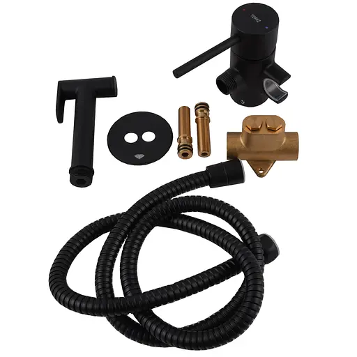 Змішувач гігієнічний TOPAZ LOFT TLF 32106-H39-BL латунний з душовим шлангом для ванної та туалету - фото 6