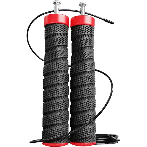 Скакалка Hop-Sport з підшипниками та м'якою рукояткою HS-P030JR чорна - фото 1