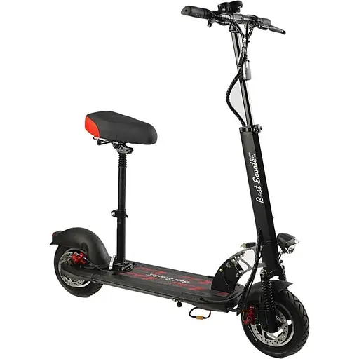 Електросамокат Best Scooter BS-10588 з сидінням, 800 Вт, акумулятор 48V13Ah, складаний, літієвий, чорний