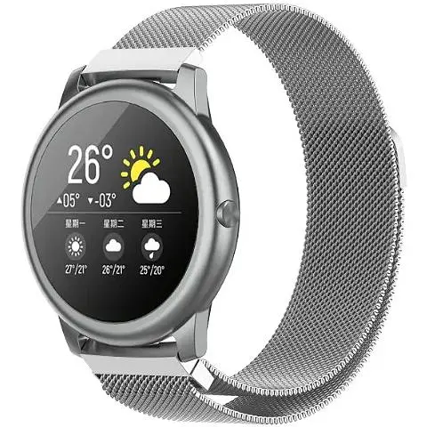 Ремінець DK Metal Ring Milanese Loop Magnetic 22mm для Xiaomi Haylou Solar LS05 (RT) (silver) - фото 3