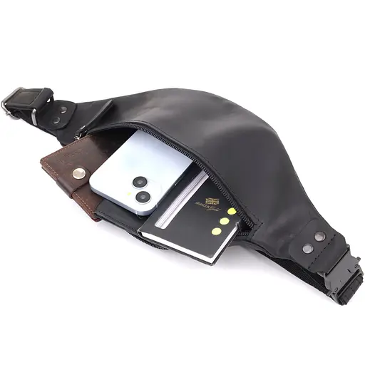 Чоловіча бананка з натуральної vintage шкіри SHVIGEL 29х11х4,5 см sum0027425 - фото 7