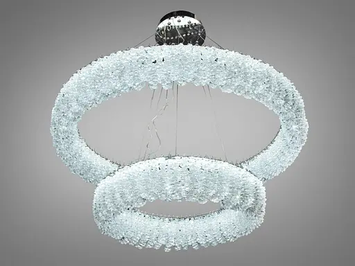 Підвісна люстра 505-600+400CH хром кришталева світлодіодна 60Вт - фото 1