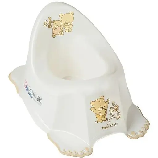 Горщик дитячий Tega Baby антиковзкий Teddy Bear white pearl - фото 1