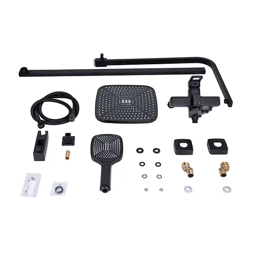 Душевая система универсальная Lidz Wawel 1030 на три потребителя (с изливом) (k35) LDWAW1030BLA45396 Black, Черный матовый - фото 11