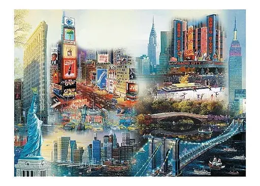 Пазл Trefl деревянный фигурный Нью-Йорк США коллаж 1000 эл. (20147) - фото 2
