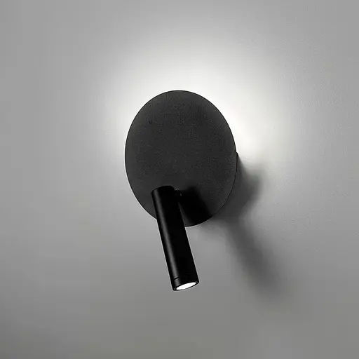 Черное бра со спотом в круглом корпусе Ø 15 см Line F Арт. WJ034/150 BK - фото 3