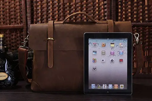 Чоловічий шкіряний портфель John McDee 40.5х10х32 см sum0026052 - фото 2