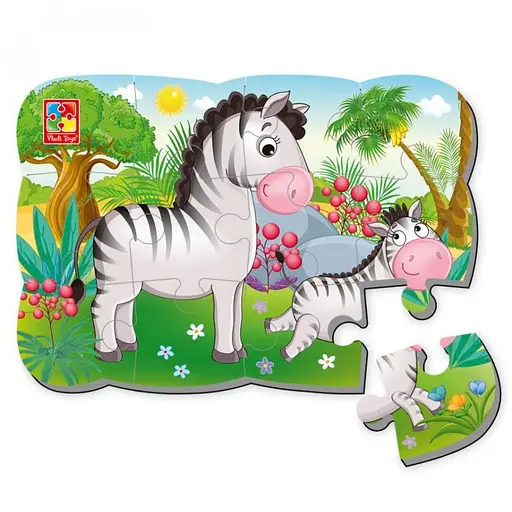 Пазлы на магните Vladi Toys А5 Зебри 12 элементов VT3205-75
