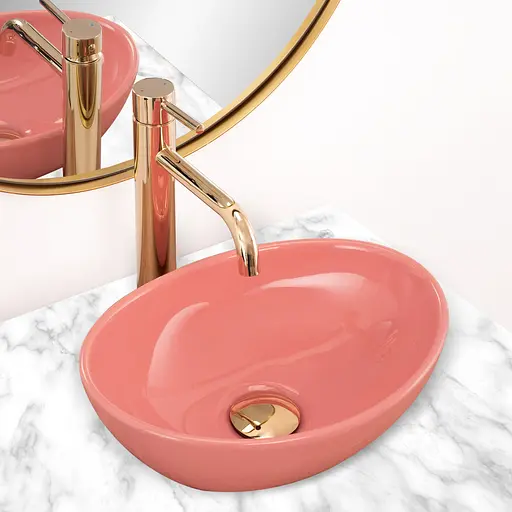 Умивальник Rea Sofia Mini pink накладний рожевий REA-U6335, Цветной - фото 3