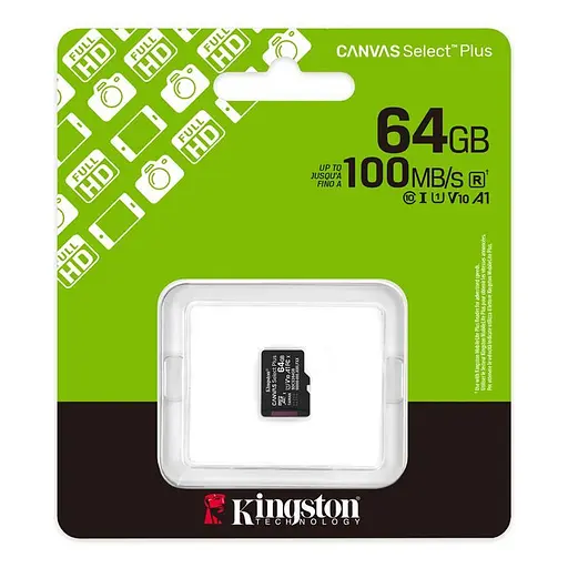 Карта пам'яті 64GB microSDXC Canvas Select Plus Ge n3 100R A1 Single Pack w/o ADP SDCS3/64GBSP - фото 1