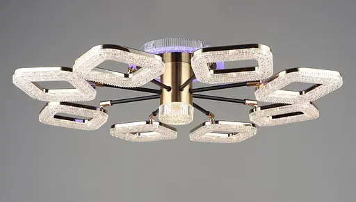 Люстра светодиодная акриловая Sirius B YH1003/8 BK+GD 80W