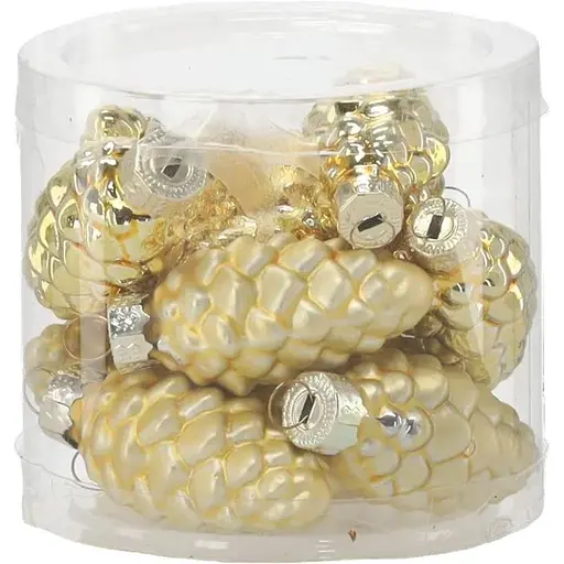 Комплект елочных украшений Chomik Шишки стеклянные 3х6 см золотистые 16 шт. (BOZ2119)