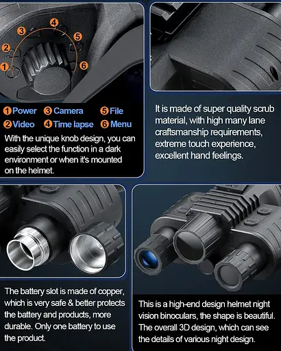 Прибор ночного видения NV-880 8x16MP 1080P HD WiFi 850nm (до 600м в темноте) + крепление Wilcox L4G2 (металл) - фото 6