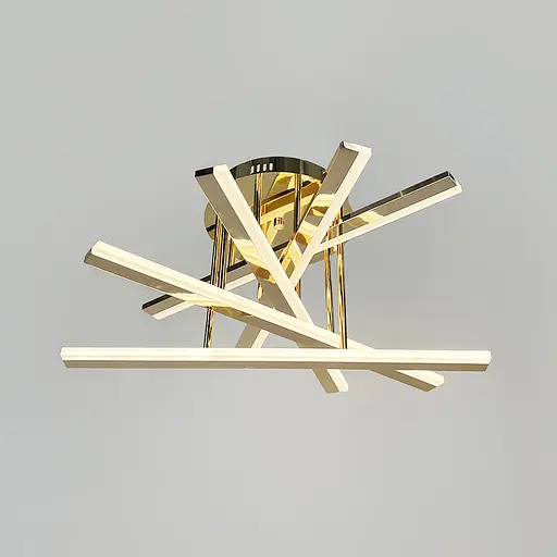 Стельова золота люстра на 5 ярусів світлових палок 60х30 см | Арт. F 607-600 GD | Line F - фото 6