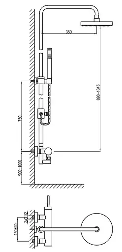 Душова система Kohlman Maxima chrome QW276M, Хром - фото 2