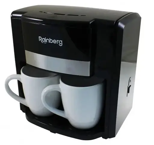 Капельная кофеварка Rainberg RB-613 на 2 чашки Черная 500 Вт - фото 3