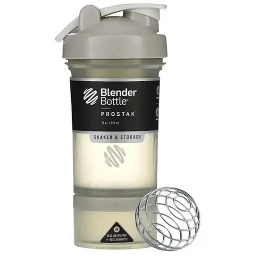 Шейкер спортивный BlenderBottle ProStak 22oz/650 мл с 2-мя контейнерами Grey (PS 22oz Grey) - фото 1