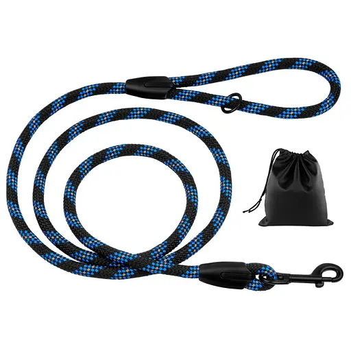 Поводок для собак Barksi Active 300х0.7 см черно-голубой - фото 1