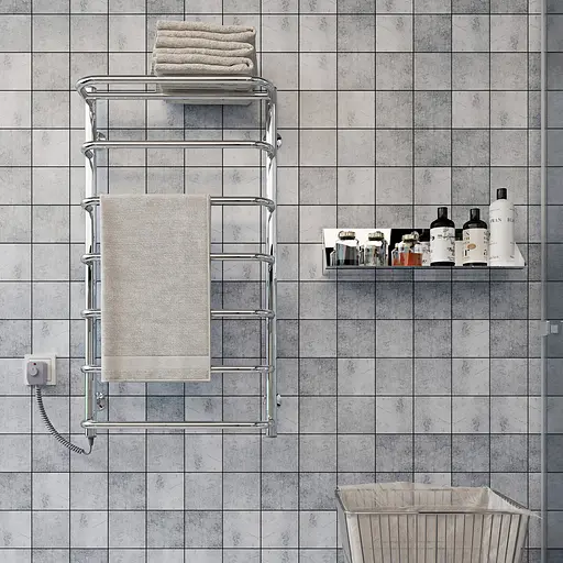 Електрична рушникосушарка Kosser Скоба з полицею 900x530/7 EL рег. ДСп06ЕL, Хром, Ліве - фото 4