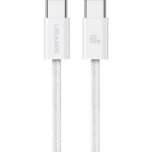 Кабель Usams US-SJ656 U86 USB-C to USB-C PD 60W 1.2m White [138983]