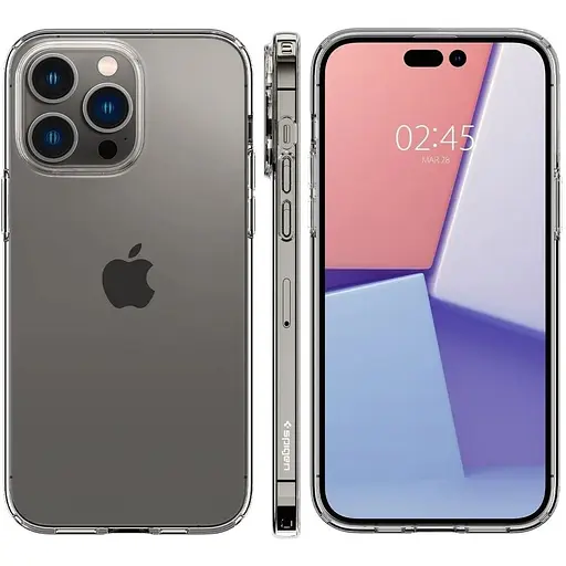 Оригинальный прозрачный силиконовый чехол Spigen Liquid Crystal Flex для iPhone 14 Pro Crystal ACS04663 - фото 11