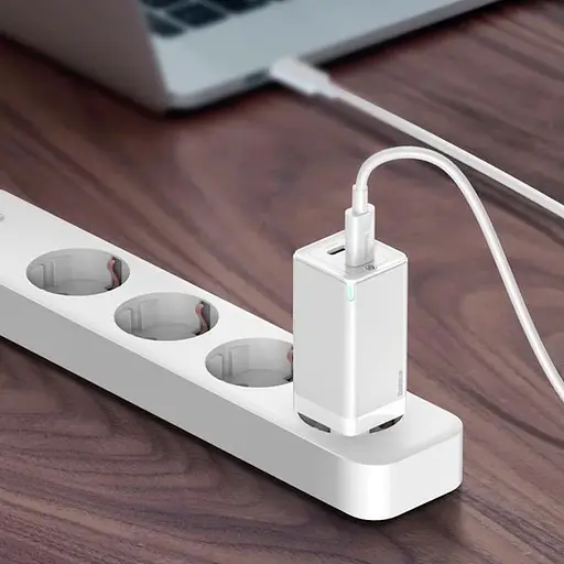 Сетевое зарядное устройство Baseus GaN2 Q.Charger C+C 45W With Mini Cable Type-C toType-C 60W White CCGAN-M02 - фото 3