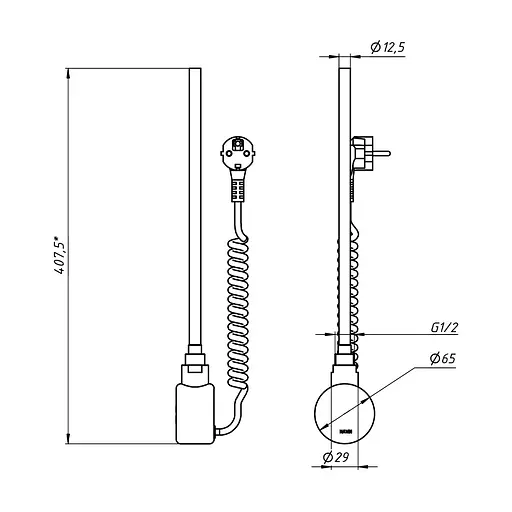 ТЭН для полотенцесушителя Navin Sigma 600W золото, с функцией программирования 12-228153-3680, Золотой - фото 3