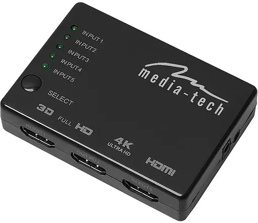 Коммутатор HDMI 5xports HDMI switch, remote controlled, 4K resolution support Media-Tech - фото 2