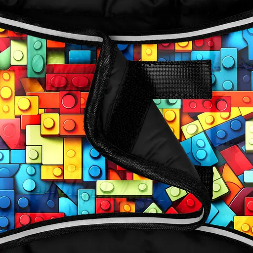 Курточка-накидка для собак Waudog Clothes, малюнок "Блоки", XXS, А 23 см, B 29-36 см, С 14-20 см - фото 4