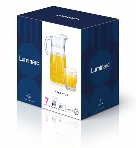 Набір для напоїв Luminarc Imperator скляний глечик 1.6 л та 6 склянок 300 мл 7 пр (X3036) - фото 2
