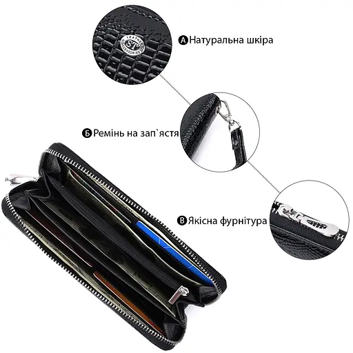 Жіночий шкіряний гаманець ST Leather 18х9х2 см acs0029396 - фото 4