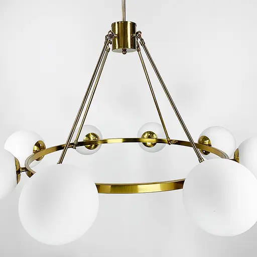 Люстра Hayes Round на 8 плафонов в латунном корпусе Line.F GC 19/8 AB - фото 2