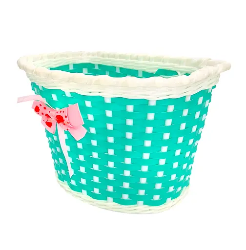 Корзина на детский велосипед / самокат ретро 23х16х16 см бирюзовая (G0001911)