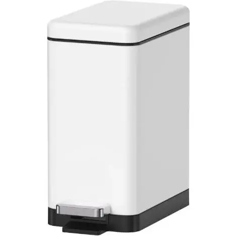 Відро для сміття Koer TC-010206-08 з плавним закриттям прямокутне 6 л білий (KR5595)  - фото 1
