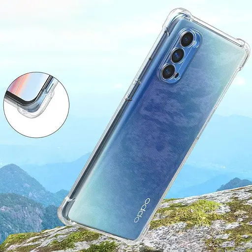 TPU чехол GETMAN Ease logo усиленные углы Full Camera для Oppo Reno 4 Pro 5G Бесцветный (прозрачный) - фото 4