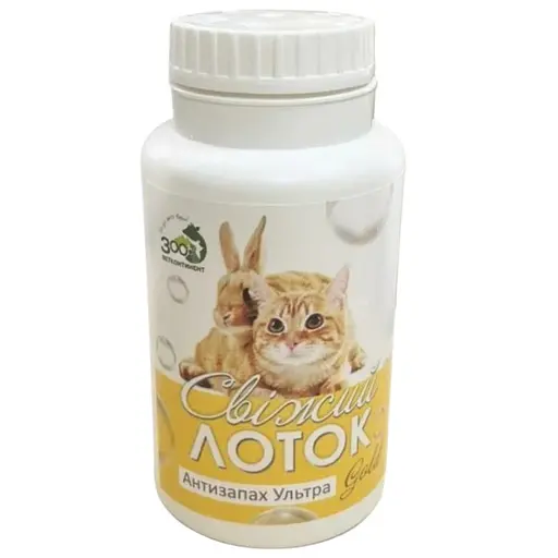 Ароматизатор дезодорант Свежий Лоток Антизапах Ультра Gold для туалетов домашних животных 100 г - фото 1