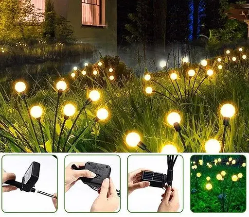 Lеd-світильники Sun Lamp на сонячниx батареях вуличні 10LED 70 см 2 шт - фото 8