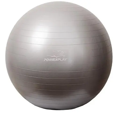 М'яч для фітнесу (фітбол) PowerPlay 4001 Ø75 cm Gymball Сріблястий + помпа (PP_4001_75_Silver) - фото 2
