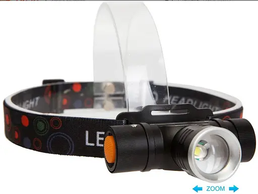 Налобный фонарь аккумуляторный WD RB-128 универсальный мощный яркий для рыбалки Zoom Черный - фото 3