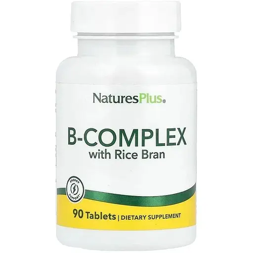 Витамины Natures Plus B-Complex with Rice Bran 90 tabs Nature's Plus (1086-2023-10-2359)