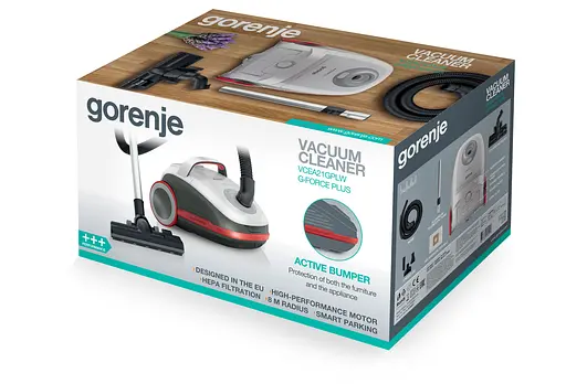 Пылесос Gorenje мешковый, 700 Вт, 3 л, HEPA, щетка Xpand Zone, телескоп - фото 8