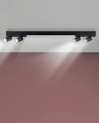 Стельовий світильник Goldlux 327406 Paris GU10+Led 5x10+24W 4000K 1800Lm IP20 Чорний - фото 3